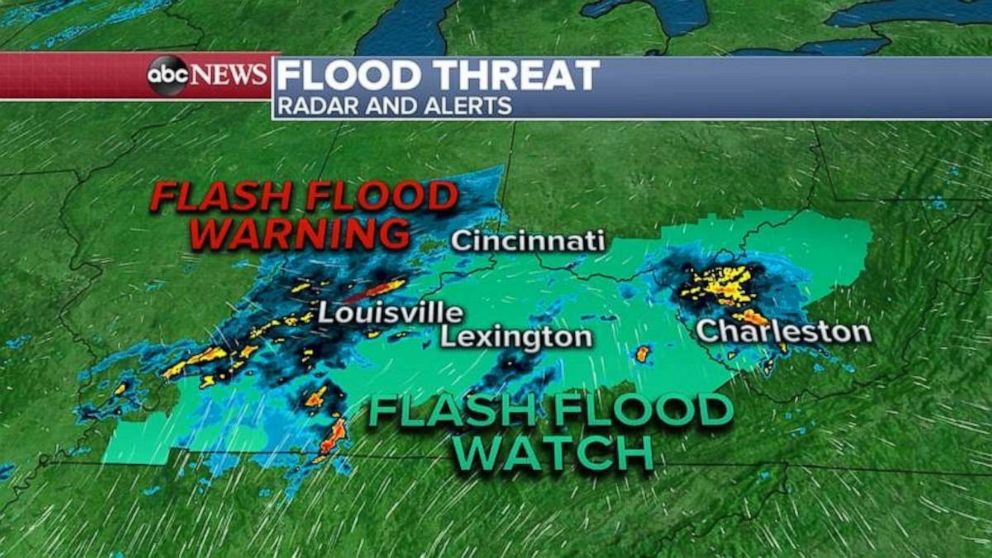 PHOTO: These storms come after more than a foot of rain fell in the southern Plains. Now a flash flood threat moves into Ohio Valley for Thursday.