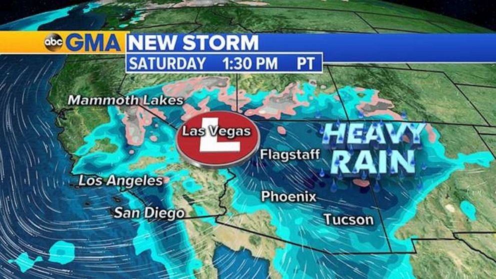 PHOTO: The heaviest rain will begin to fall Saturday morning in Arizona, where there are flash flood watches 