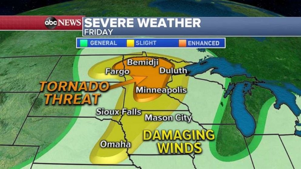 PHOTO: In the Midwest, a new storm system will be moving through some areas that are still without power and could bring more damaging winds and even tornadoes.