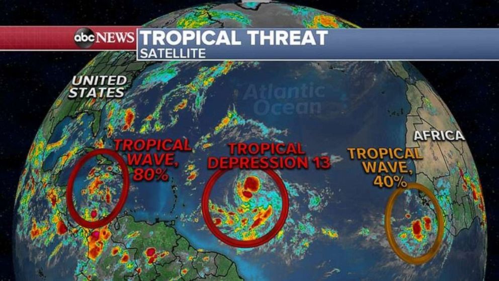 PHOTO: Turning to the tropics, there are three storms worth monitoring in the Atlantic.