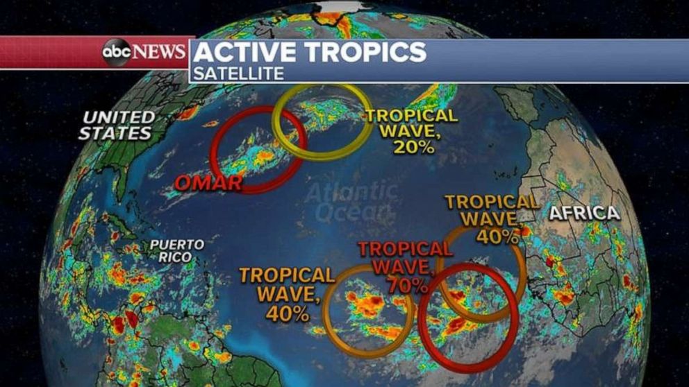 PHOTO: The tropics remain very, as five tropical systems are worth monitoring.