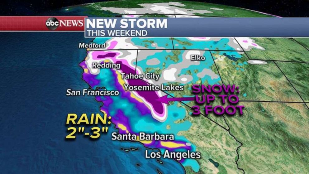 PHOTO: Some areas in southern California could see up to 3 inches of rain Sunday into Monday