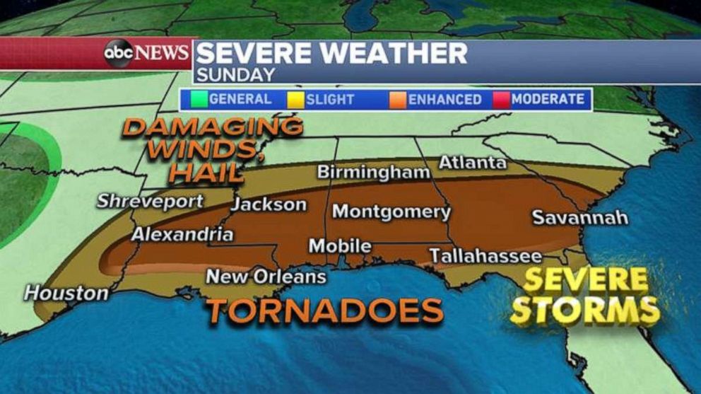 PHOTO: The forecast though for Sunday includes all of the ingredients that produce significant severe weather.