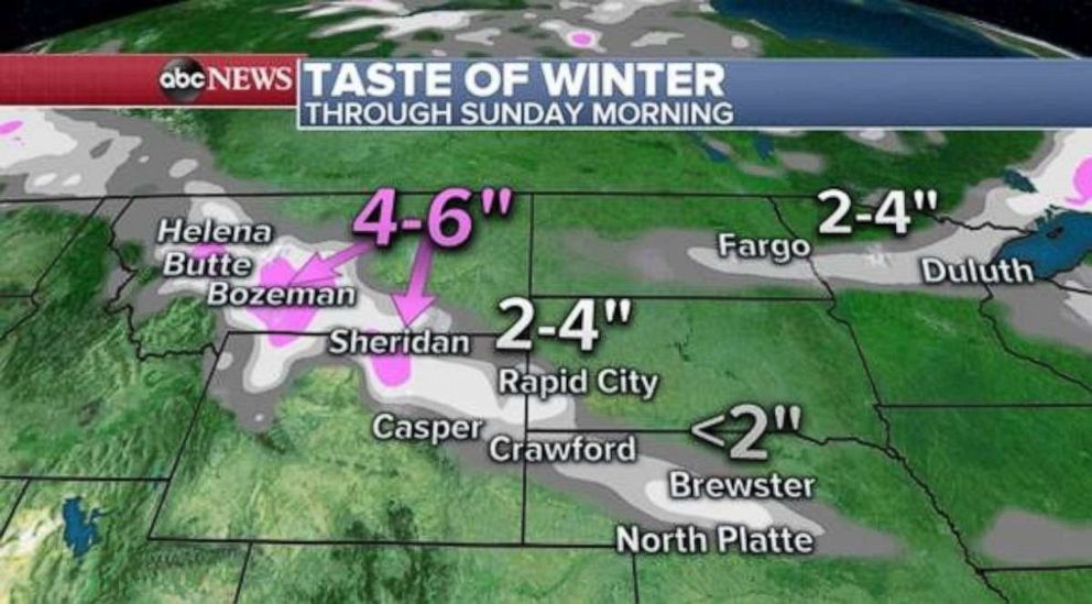 PHOTO: A cold front drops into the Midwest and northern Plains Saturday, bringing the threat of snowfall.
