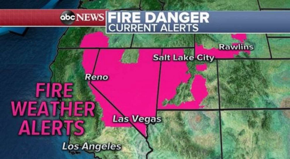 PHOTO: Fire alerts exist across most of Nevada today.