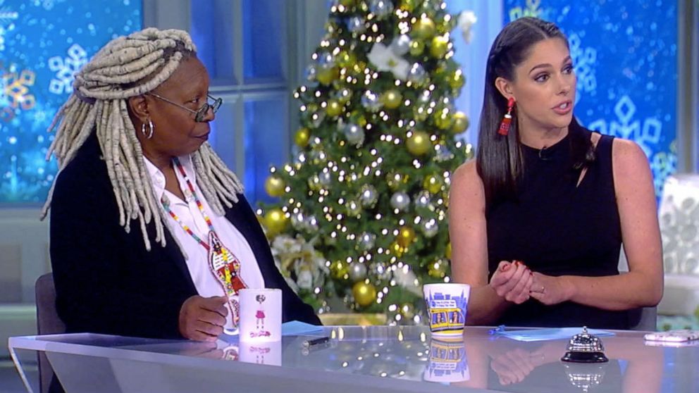 PHOTO: "The View" co-hosts Whoopi Goldberg and Abby Huntsman weigh in on Hot Topics Monday, Dec. 16, 2019.