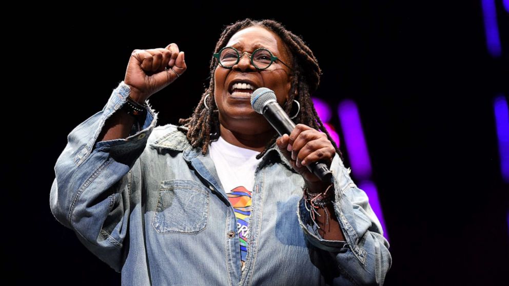PHOTO: (FILES) In this file photo taken on June 26, 2019, actress Whoopi Goldberg performs during the opening ceremony of WorldPride 2019 at Barclays Center in the Brooklyn borough of New York. 