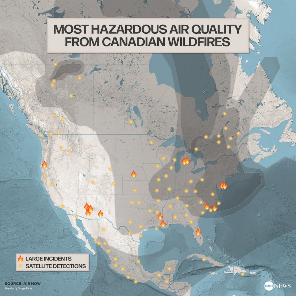 PHOTO: Most Hazardous Air Quality from Canadian Wildfires