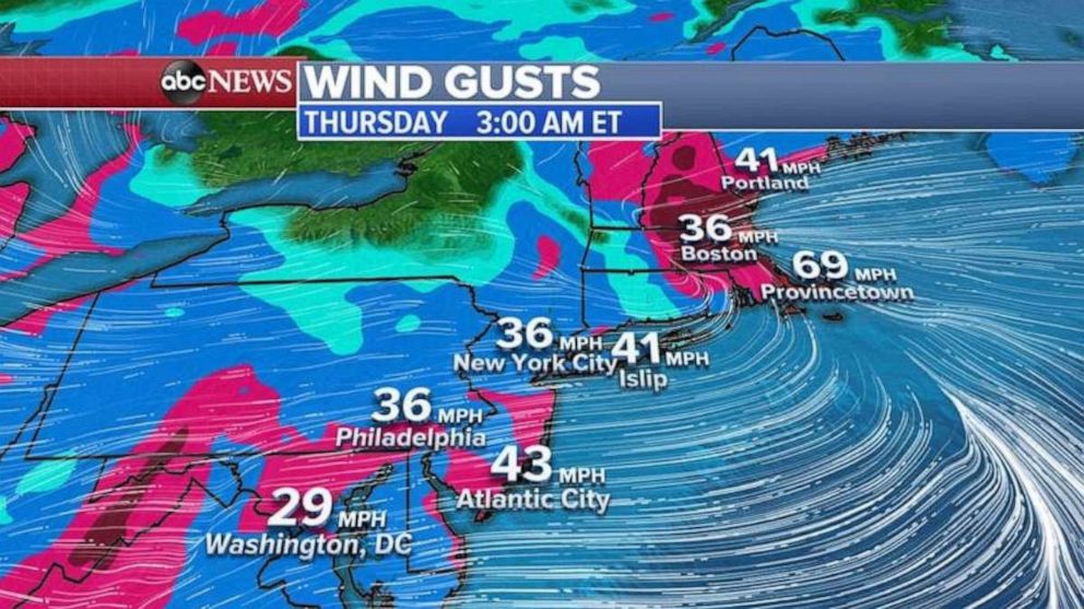 PHOTO: Very gusty winds are expected along I-95 corridor and some gusts could be higher than 50 mph.