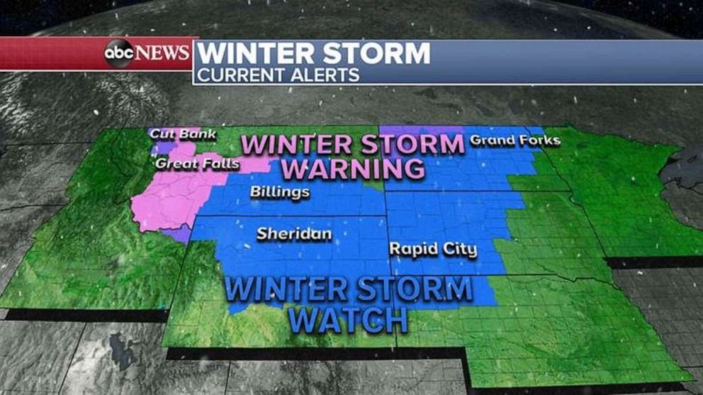 PHOTO: 7 states from the Rockies into the northern Plains are under Winter Storm Warnings and Watches for the developing storm.