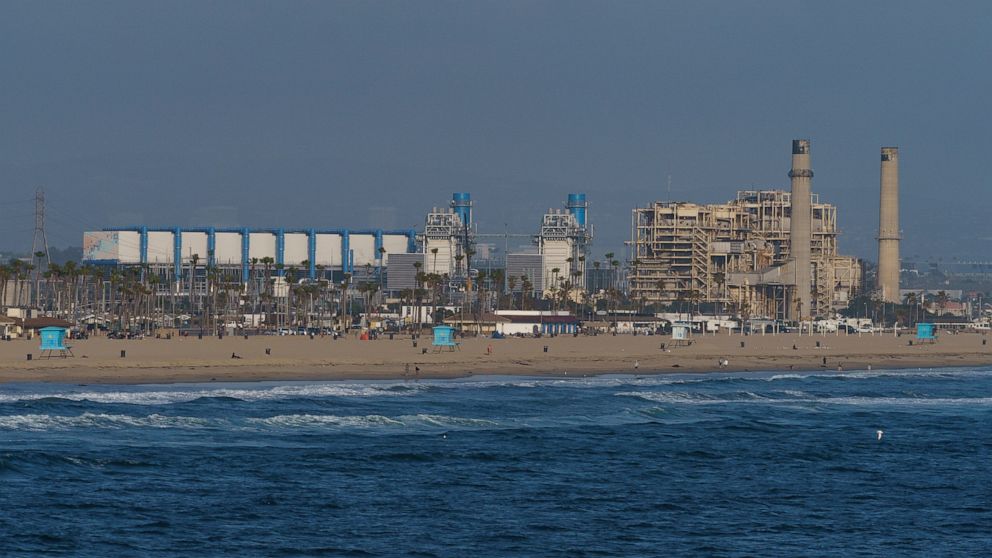 This May 2, 2022, photo shows the AES Huntington Beach Energy Center in Huntington Beach, Calif. The AES facility, the proposed site of the Poseidon Huntington Beach Seawater Desalination Plant will face a critical vote by the California Coastal Comm