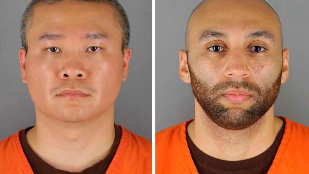 FILE - This combo of photos provided by the Hennepin County Sheriff's Office in Minnesota, show Tou Thao, left, and J. Alexander Kueng. Keung has pleaded guilty to aiding and abetting manslaughter in the killing of George Floyd. The former police off