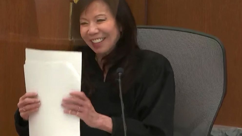 In this screen grab from video, Hennepin County Judge Regina Chu presides over jury selection Friday, Dec. 3, 2021, in the trial of former Brooklyn Center police Officer Kim Potter at the Hennepin County Courthouse in Minneapolis, Minn. Potter is cha