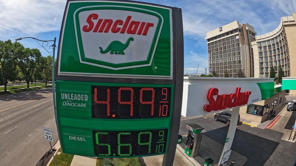 Gasoline prices are shown at a gas station Wednesday, June 8, 2022, in Salt Lake City. (AP Photo/Rick Bowmer)
