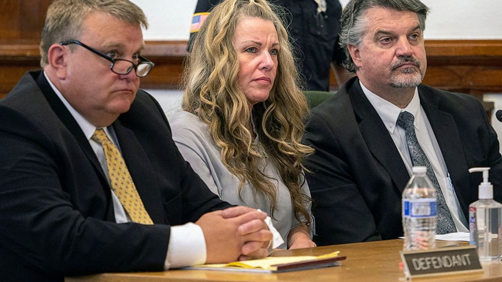 FILE - Lori Vallow Daybell, middle, sits between her attorneys for a hearing at the Fremont County Courthouse in St. Anthony, Idaho, on Aug. 16, 2022. A judge told attorneys in a high-profile triple murder case that he's worried that broad news cover