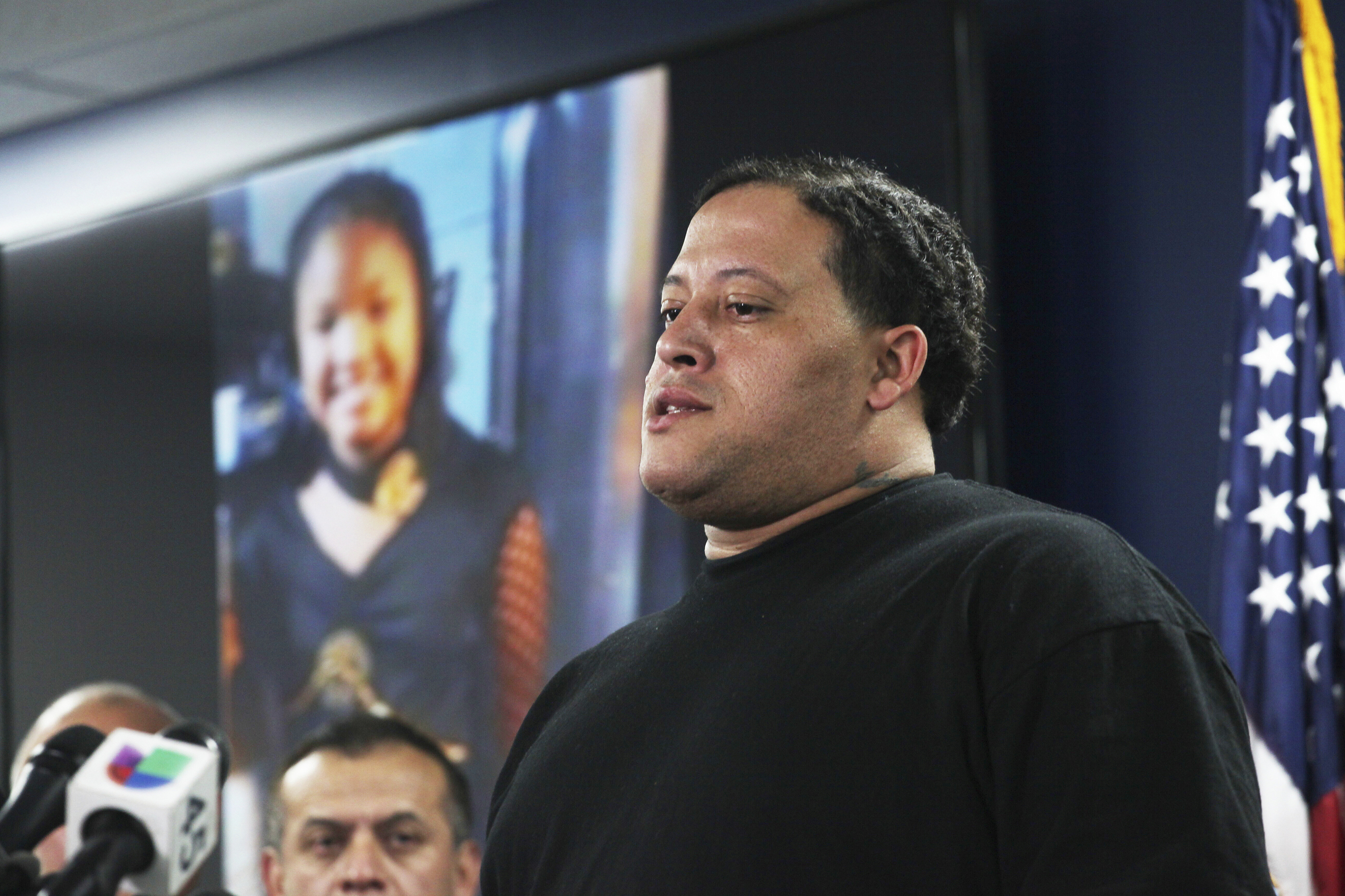 Christopher Cevilla, father of 7-year-old Jazmine Barnes, speaks during a news conference, Monday, Dec. 31, 2018, in Houston.