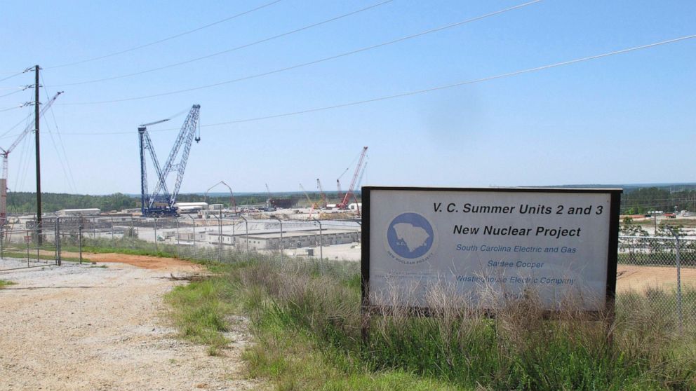 FILE - Construction is well underway for two new nuclear reactors at the V.C. Summer Nuclear Station in Jenkinsville, S.C. on Monday, April 9, 2012. A South Carolina judge has approved a second round of refunds for customers of a utility that poured 