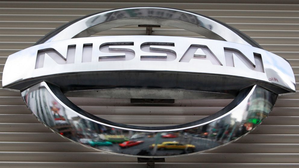 FILE - In this Wednesday, Feb. 8, 2012, file photo, the logo of the Nissan Motors Co. is shown a showroom in Tokyo's Ginza shopping district. Nissan is recalling more than 793,000 small SUVs in the U.S. and Canada, Wednesday, Jan. 26, 2022, because w