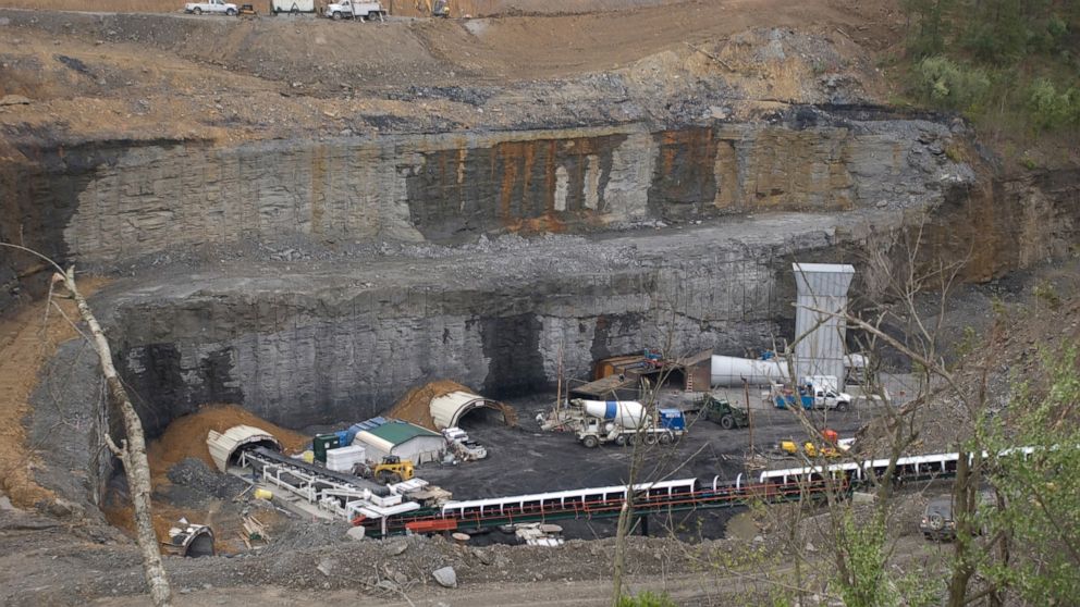 FILE - This April 14, 2009, file photo, shows the new Parkway underground mine in Central City, Ky. A group of former coal company officials will go on trial in Kentucky next week for allegedly skirting federal rules meant to reduce deadly dust in un
