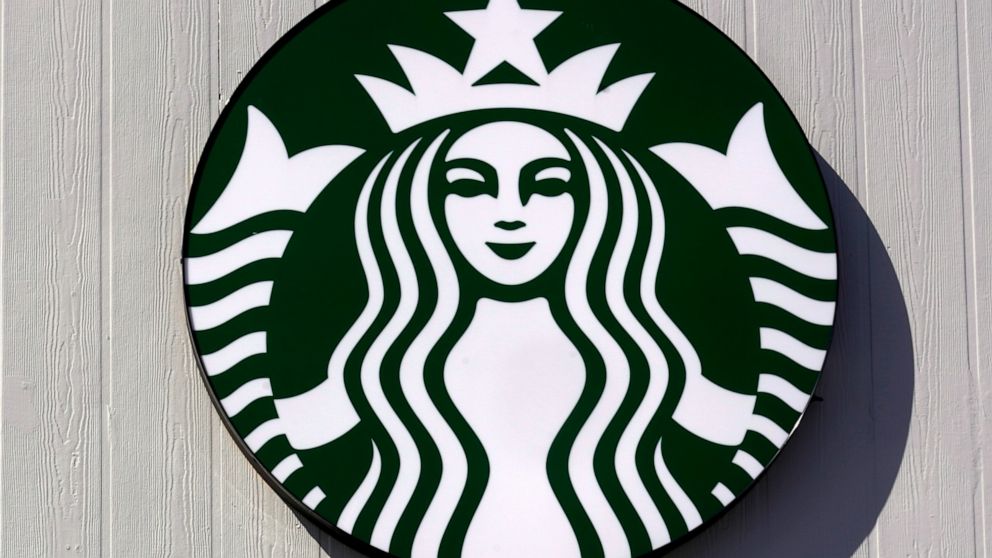 The mermaid logo on a sign outside the Starbucks coffee shop, Monday, March 14, 2022, in Londonderry, N.H. Rossann Williams, Starbucks’ North America president who's been a prominent figure in the company's push against worker unionization, is leavin