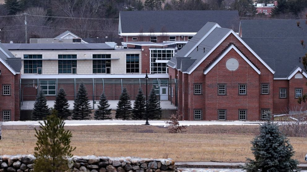 FILE - In this Jan. 28, 2020, file photo is the Sununu Youth Services Center in Manchester, N.H. New Hampshire's attorney general's office said six men were arrested Wednesday, April 7, 2021, in connection with sexual abuse allegations at the state-r