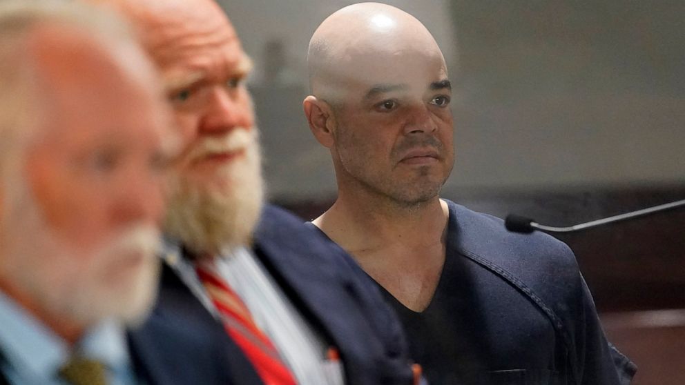 FILE - Clark County Public Administrator Robert "Rob" Telles appears in court on Sept. 8, 2022, in Las Vegas. Telles is due to be formally charged Tuesday, Sept. 13, 2022, with “premeditated” murder in the stabbing death of a Las Vegas investigative 