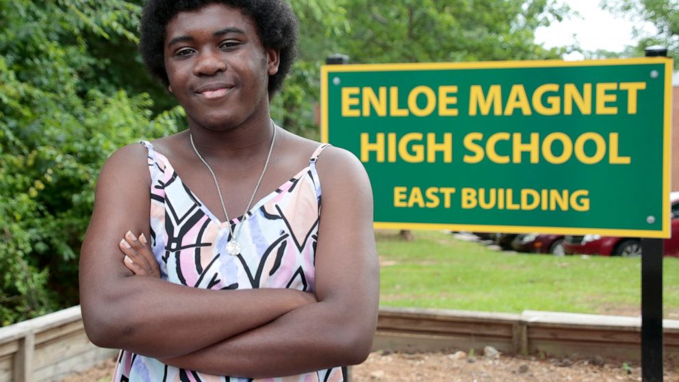 Graduating senior from Enloe High School Malika Mobley has concerns about proposed increases in police presence in schools following the recent Texas school shooting, Thursday, June 3, 2022, in Raleigh, N.C. To reassure students and educators followi