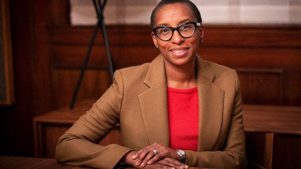 This photo provided by Harvard University shows Claudine Gay. Harvard University announced Thursday, Dec. 15, 2022, that Gay will become its 30th president, making her the first Black person to lead the Ivy League school and only the second woman. (S