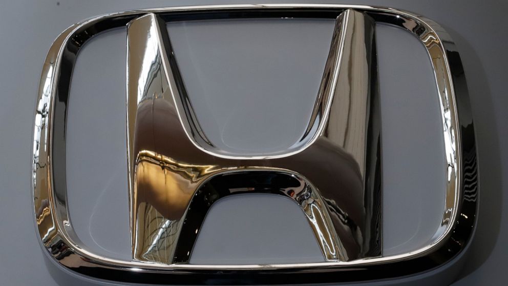 The Honda logo is seen on display at the 2020 Pittsburgh International Auto Show, Thursday, Feb. 13, 2020, in Pittsburgh. Honda is recalling over 1.4 million vehicles in the U.S. to repair drive shafts that can break, window switches that can overhea