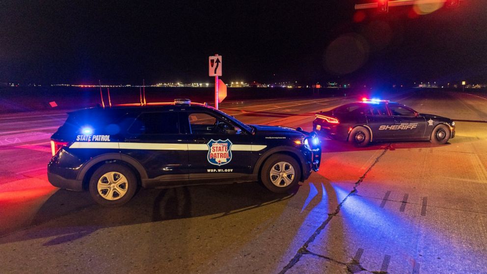 Law enforcement blocks the road in front of the Oneida Bingo and Casino in Green Bay, Wis on Saturday May 1, 2021 after reports of an active shooter. A spokesperson for a Wisconsin casino says an undetermined number of people have been shot at the ca