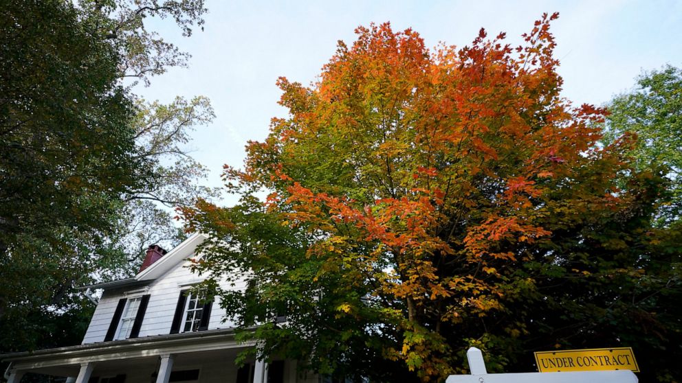 A real estate sign is seen near a home on the market, Wednesday, Oct. 12, 2022, in Towson, Md. Any Americans hoping for relief from months of punishing inflation might not see much in an upcoming government report on price increases in September. (AP