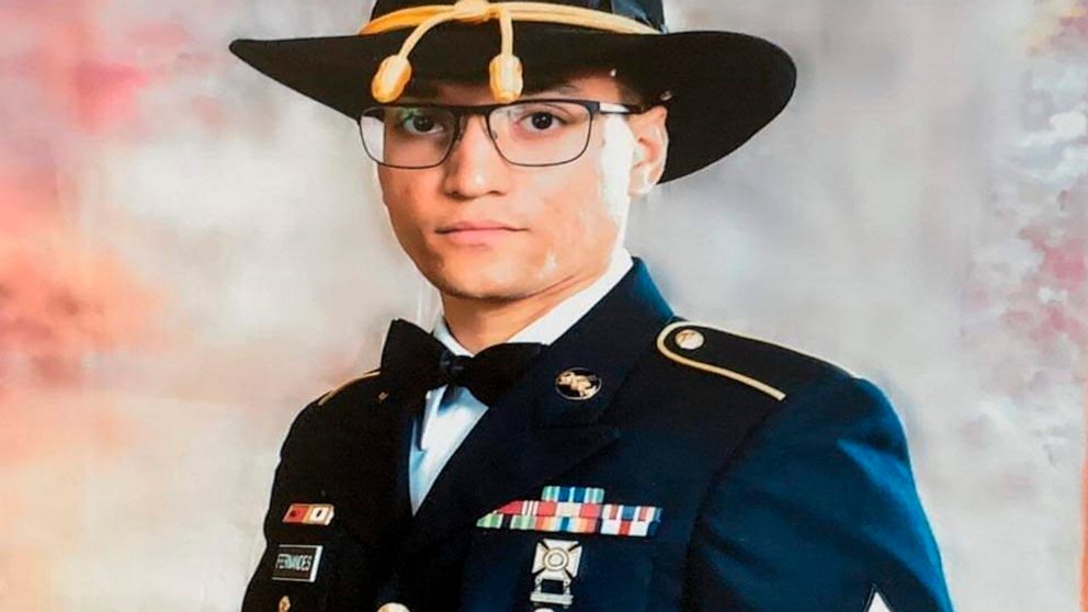 FILE - In this file photo provided by the U.S. Army is Sgt. Elder Fernandes. Police say a body found near Fort Hood, Texas, is likely that of Fernandes. Temple police said late Tuesday, Aug. 25, 2020, that identification found with the body indicates