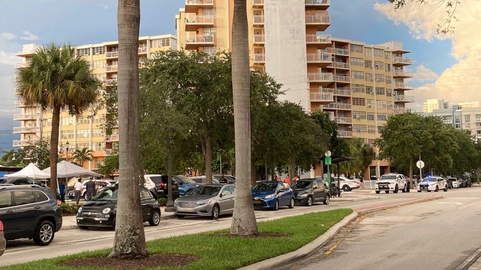 This photo shows the 156-unit Crestview Towers, Friday, July 2, 2021 in North Miami Beach, Fla. The city of North Miami Beach ordered the evacuation of Crestview Towers, a condominium building Friday after a review found unsafe conditions about 5 mil