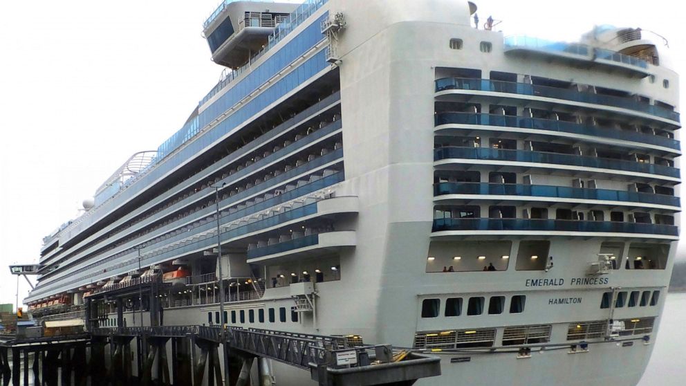 FILE - This July 26, 2017 file photo shows the Emerald Princess cruise ship docked in Juneau, Alaska. A federal judge on Thursday, June 3, 2021, in Juneau, Alaska, sentenced Kenneth Manzanares charged with first-degree murder to 30 years in prison fo