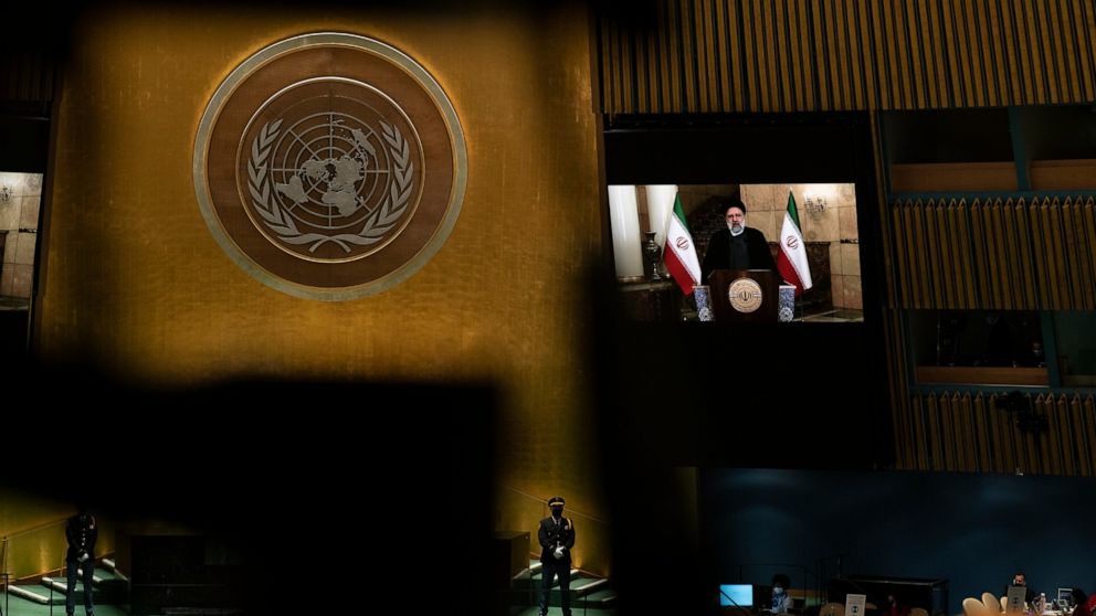 Iran's President's Ebrahim Raisi remotely addresses 76th Session of the U.N. General Assembly in New York City