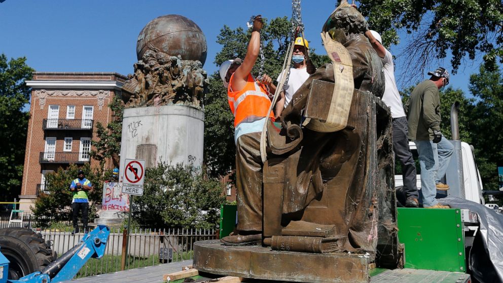 Crews continue work to remove Richmond's Confederate statues thumbnail