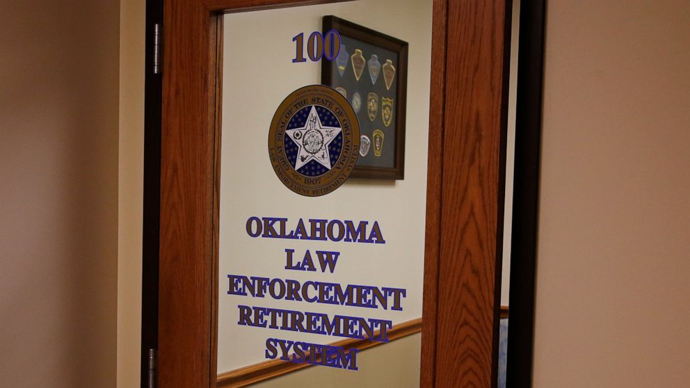 The office of the Oklahoma Law Enforcement Retirement System is pictured Friday, Sept. 6, 2019, in Oklahoma City. Officials with the pension system for retired Oklahoma Highway Patrol troopers and other state law enforcement officers say the FBI is i
