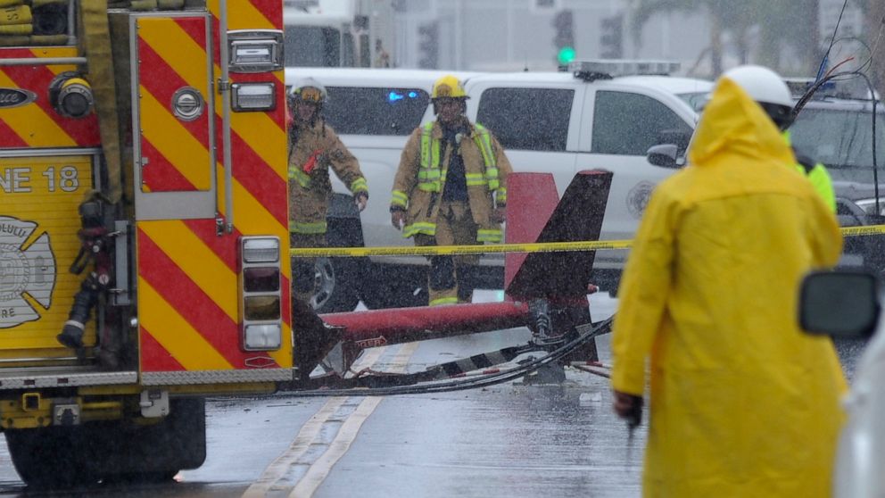 FILE - In this April 29, 2019 file photo, a portion of the tail section of a helicopter is shown after crashing in Kailua, Hawaii. The chairman of a key Senate committee is asking the Transportation Department's Inspector General to investigate misco