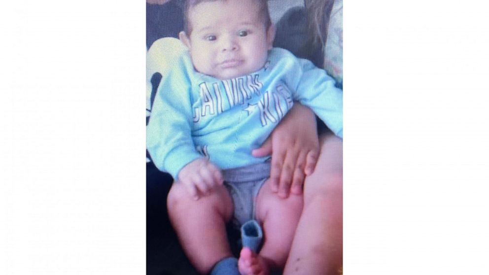 This photo released Monday, April 25, 2022, by the San Jose Police Department shows three-month old Brandon Cuellar. California authorities and the FBI are searching for the 3-month-old baby who was reported to have been taken from his San Francisco 