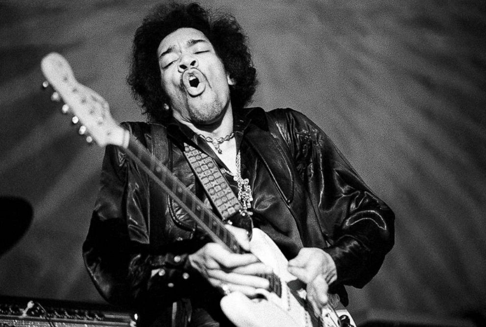 PHOTO: Jimi Hendrix performs at the Fillmore West in San Francisco, Calif. in February 1968.