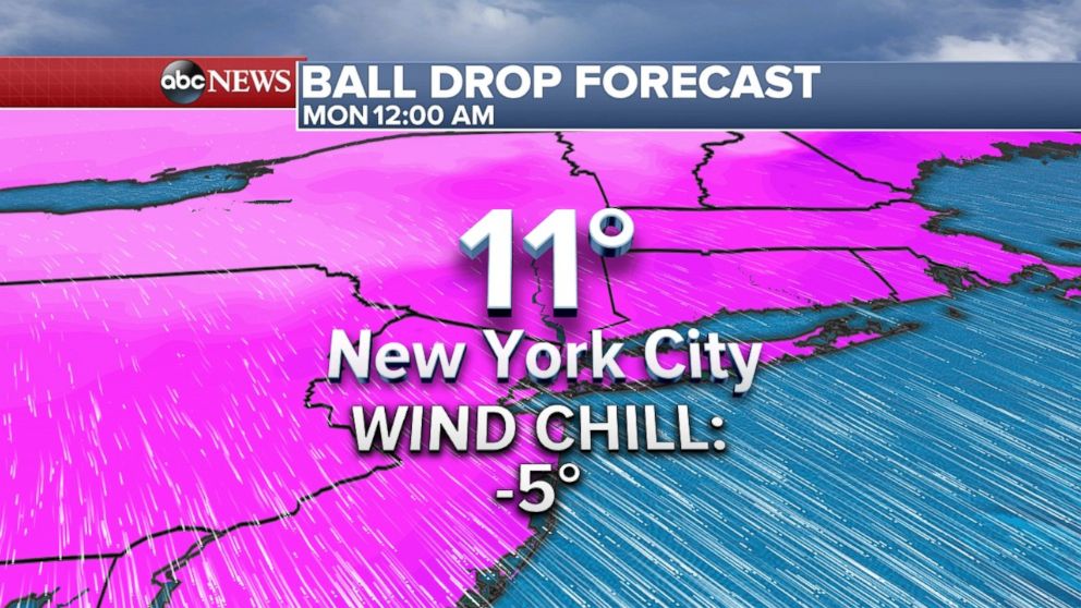 The temperature in Times Square could tie for the second-coldest New Year's Eve ever.