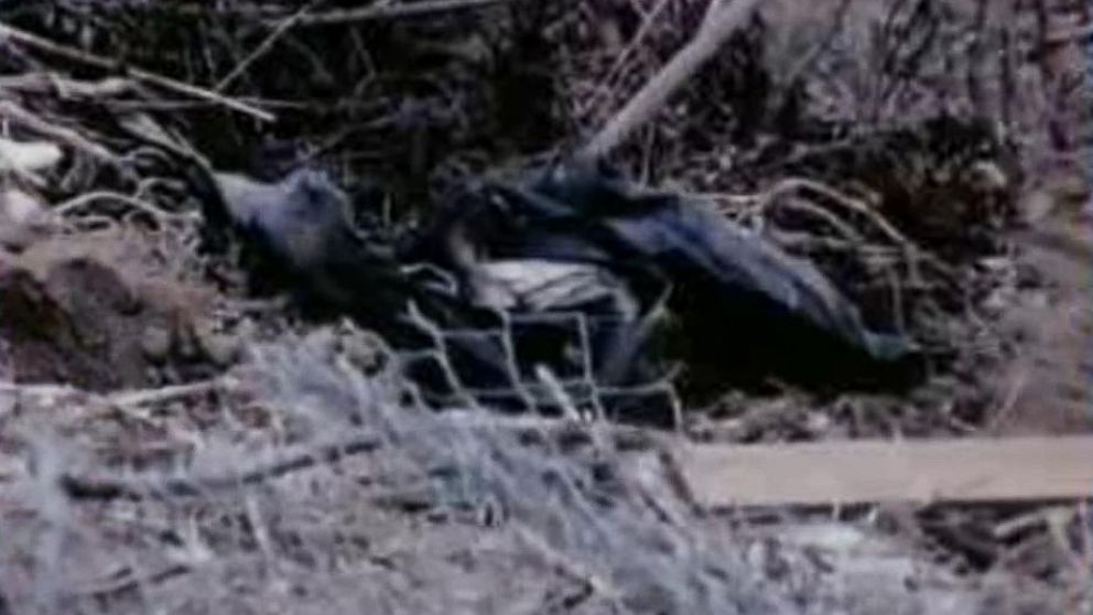PHOTO: A KABC News TV crew found these blue jeans that were introduced as evidence at trial for the Sharon Tate murders.
