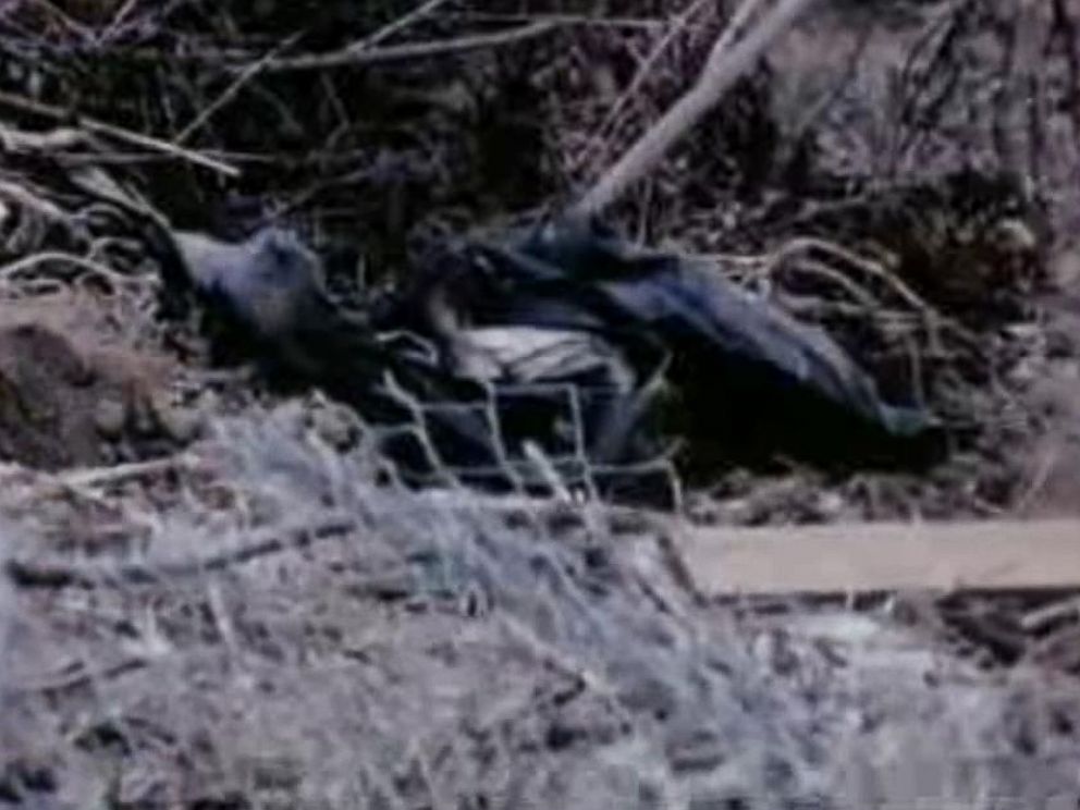 PHOTO: A KABC News TV crew found these blue jeans that were introduced as evidence at trial for the Sharon Tate murders.