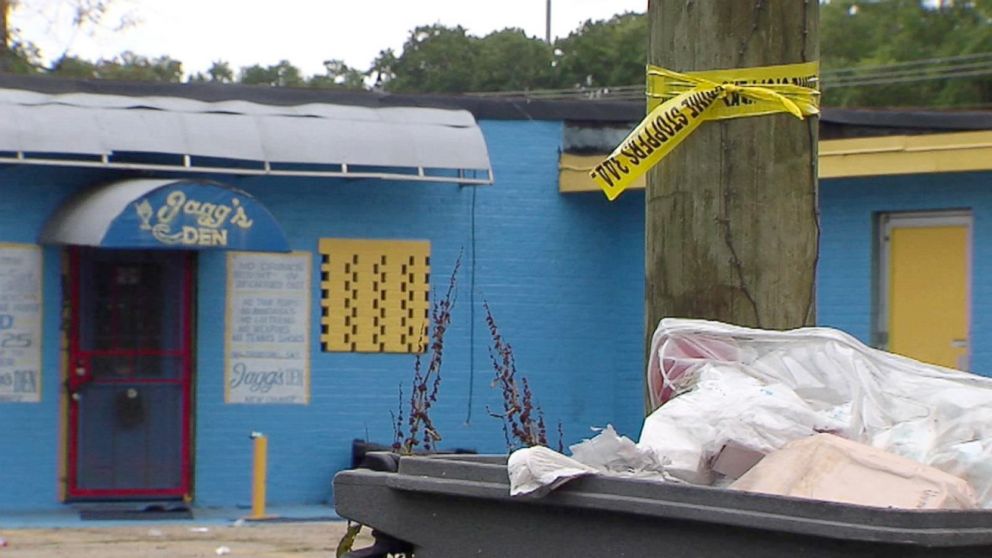 PHOTO: Crime scene tape in Baton Rouge where 18-year-old Bryant Lee was shot and killed on May 13 at a graduation party.