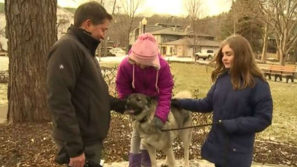 The Haddock family of Saugatuck, Mich., poses with Ryder, who was approved for unemployment benefits.