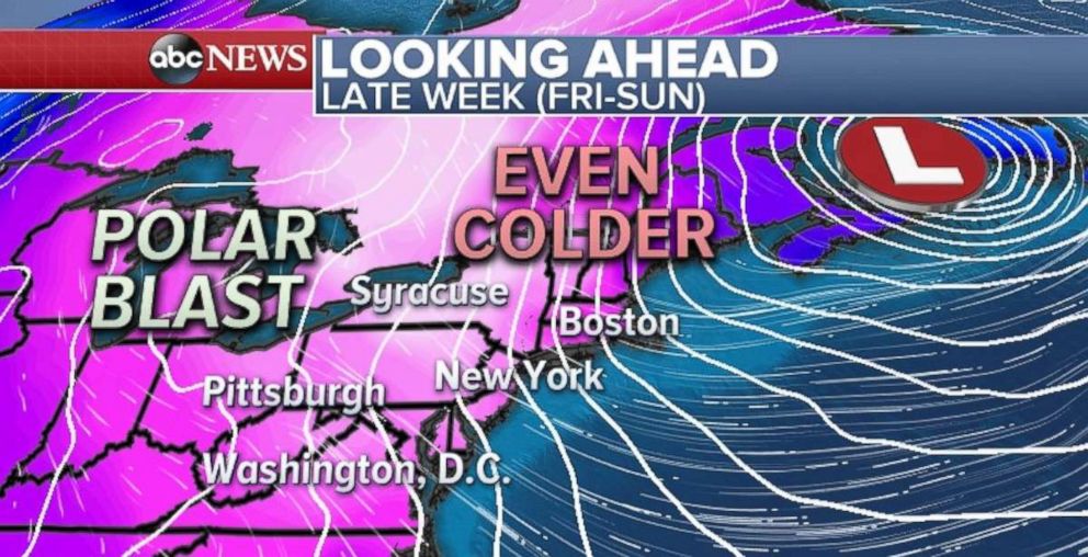 The air coming in at the end of the week is likely to be even colder than this past week's bitter temperatures.