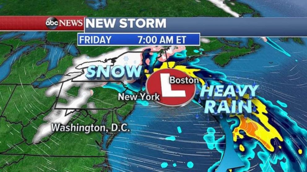 The storm will be causing a washout in the Northeast on Friday.