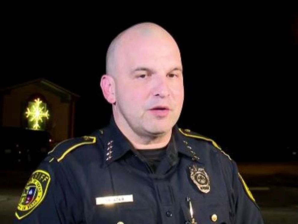 Bexar County, Texas Sheriff Javier Salazar briefs reporters after a boy was accidentally killed by a stray bullet during a police shooting on Dec. 21, 2017.