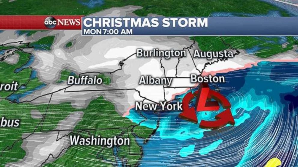 There is a possibility of a white Christmas in the Northeast.