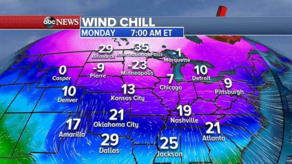 Sub-freezing wind chills will enter the Midwest behind the weekend storm system.